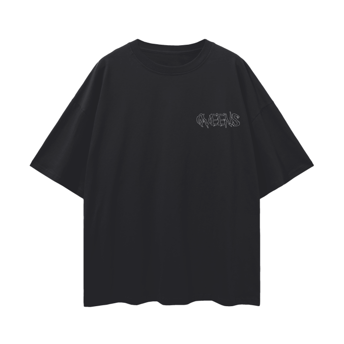 Qveens Oversize Tee - White Pentagram